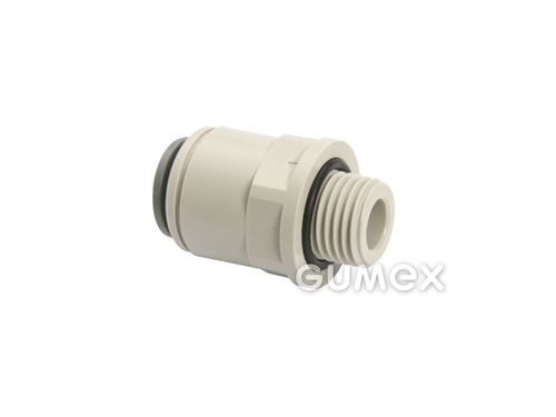 Gerade Kupplung JOHN GUEST, für Rohr 3/8", Außengewinde BSP 1/4", O-Ring NBR, Acetalcopolymer, grau, 